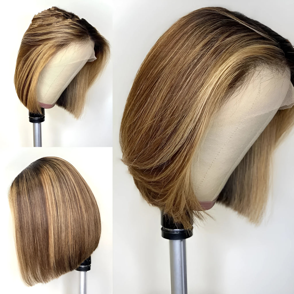 Side split gradient coffee colour wig in high temperature silk fibre, approximately 70cm long