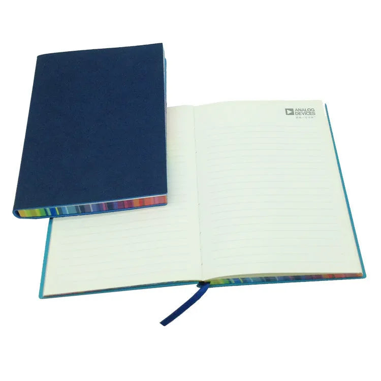 A5 leather notebook with rainbow side, lock line binding, and 96 sheets of Daolin paper