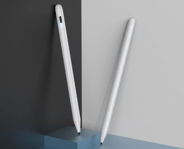 White capacitive stylus pen for iPad 2018-2019 models with 1.0mm nib and Type-C charging port
