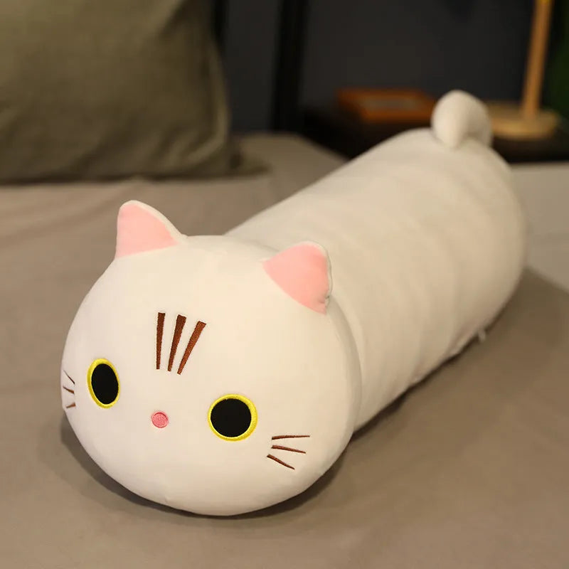 Large soft cartoon cat plush toy stuffed doll in multiple colours and sizes