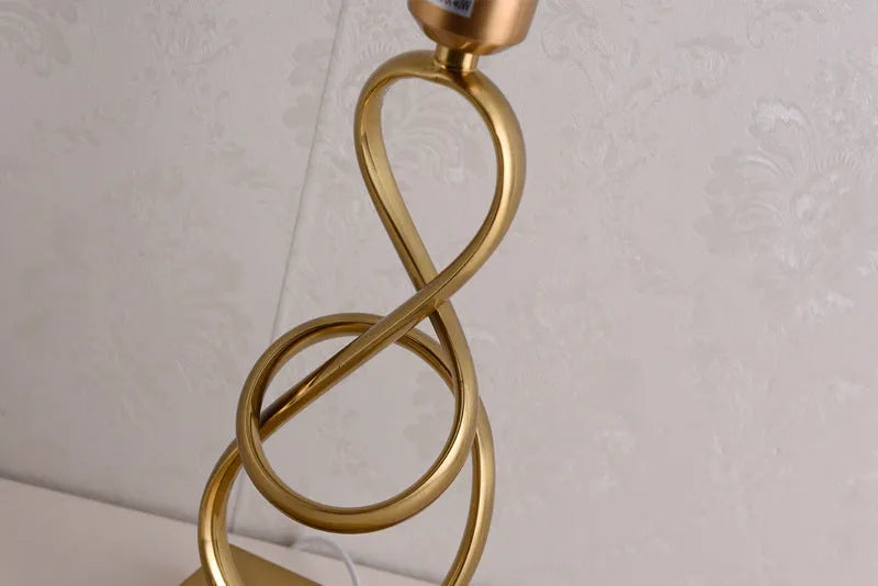 Bedside table lamp with electroplated imitation copper finish, button switch, 220V, shown in white or red with EU US UK AU plug options
