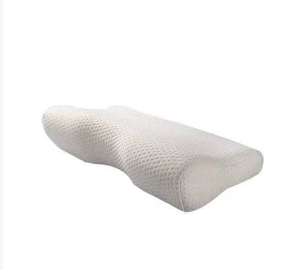 Blue butterfly-shaped cervical pillow with memory foam for neck support