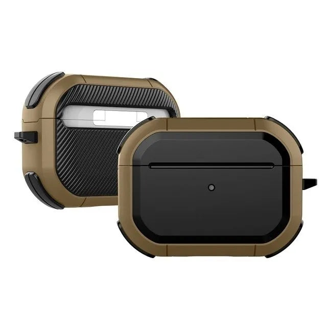 Black TPU and PC protective shell case for Apple AirPods Pro charging case