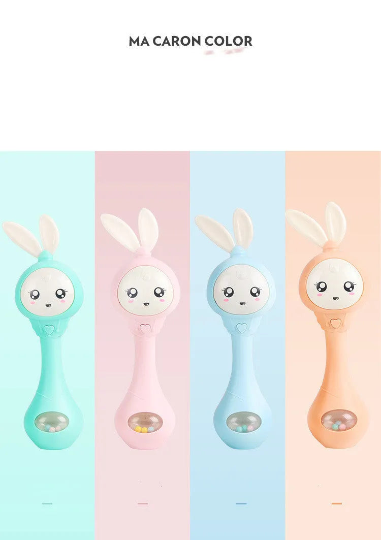 Baby molar music stick teething toy in mint green colour with ABS plastic construction