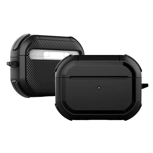 Black TPU and PC protective shell case for Apple AirPods Pro charging case