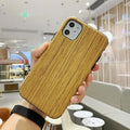 Wood iPhone case in Rosewood colour showing natural wood grain on back cover design