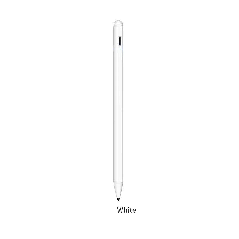 White capacitive stylus pen for iPad 2018-2019 models with 1.0mm nib and Type-C charging port