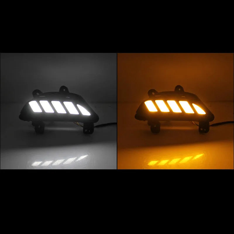 KUST Oncocela LED daytime running light for 14-16 Mazda Enclave with white and yellow streamer