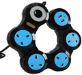 UK standard USB charging power strip with rotating sockets in white or black colour