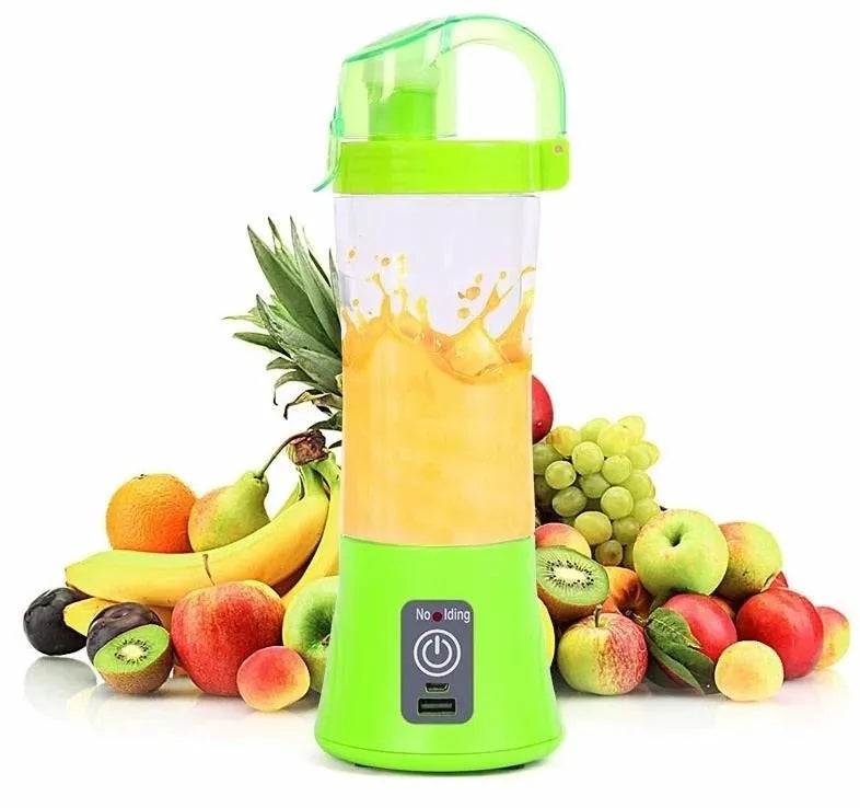 Portable USB rechargeable electric fruit juicer with 400ml transparent cup
