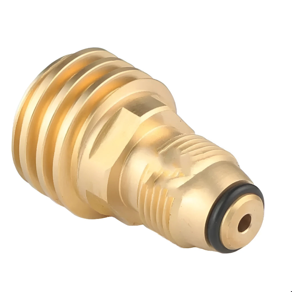 Brass gas brazier copper adapter with 7mm diameter and internal thread in gold colour
