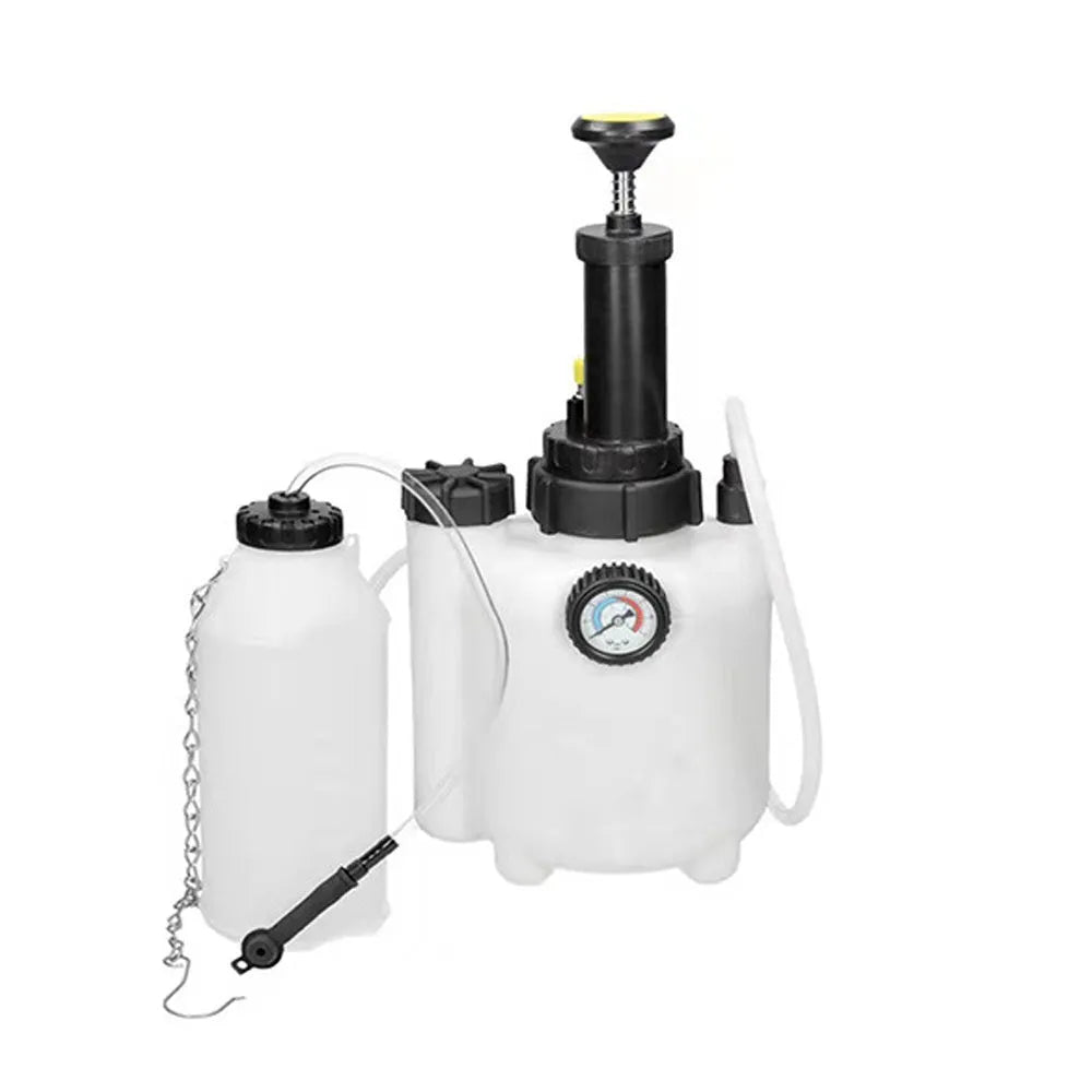 White 3-litre brake fluid replacement tank tool with copper and iron fittings