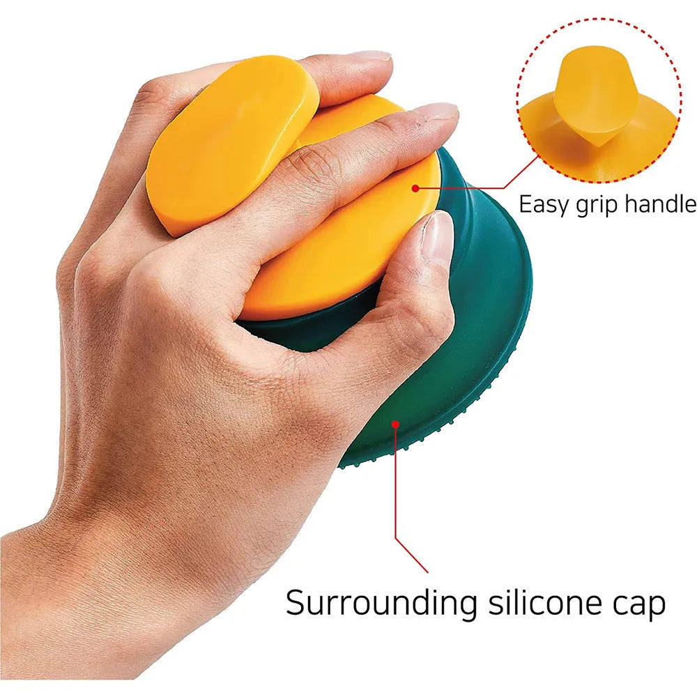 Green pet double-sided knotted silicone hair remover brush for dogs and cats, 8x9.5x9.5cm