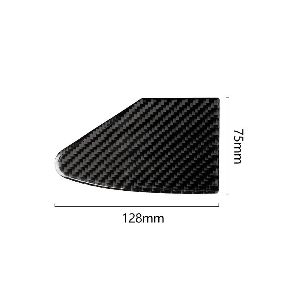 Carbon fibre decorative sticker for covering a USB charging port panel, showing the 3M adhesive backing.