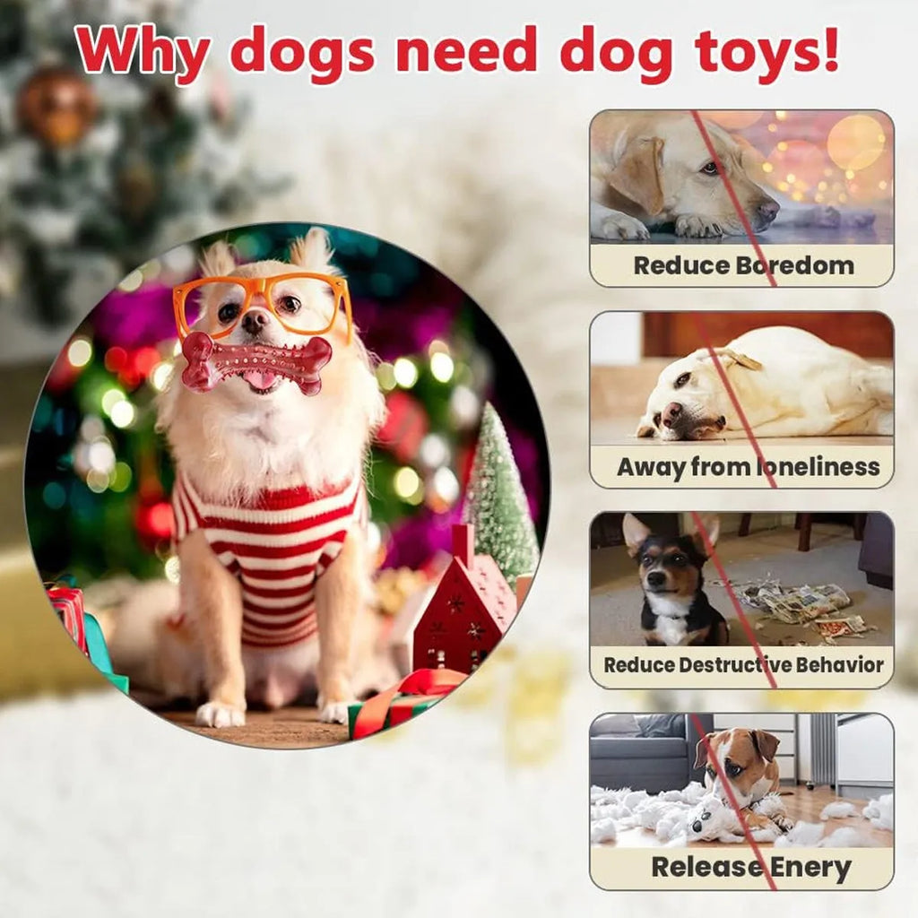 Red natural rubber chew toy for dogs, showing textured surface and solid construction.