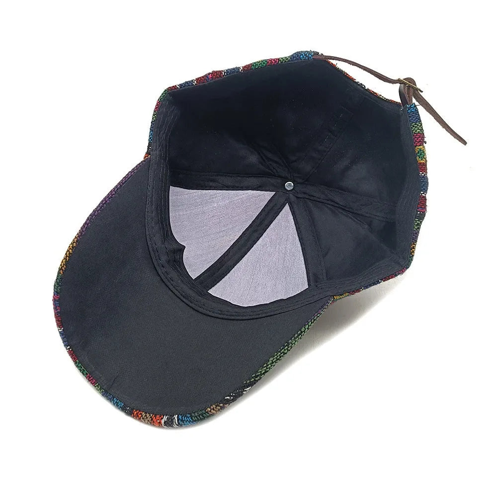 Women's bohemian-style polyester baseball cap with a dome crown, shown in one of eight available colours.
