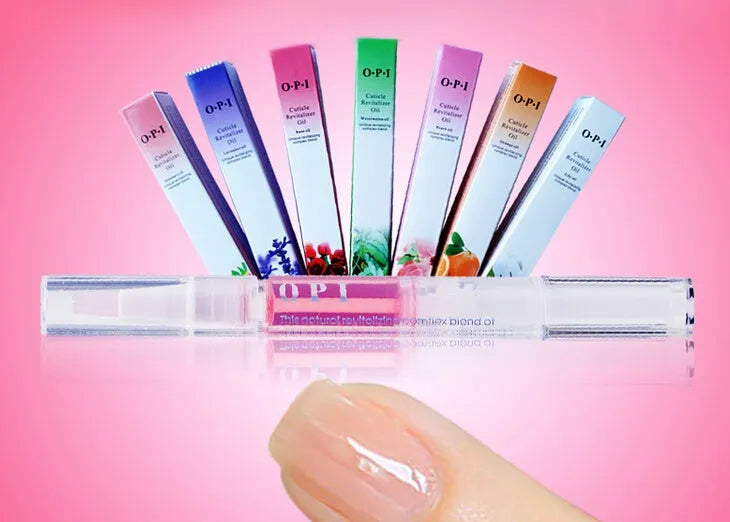 Nail care nutrition pen with black cap and clear body showing white formula, for strengthening natural and artificial nails