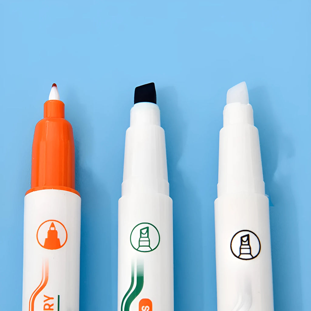 Green erasable highlighter pen set with built-in eraser on card packaging