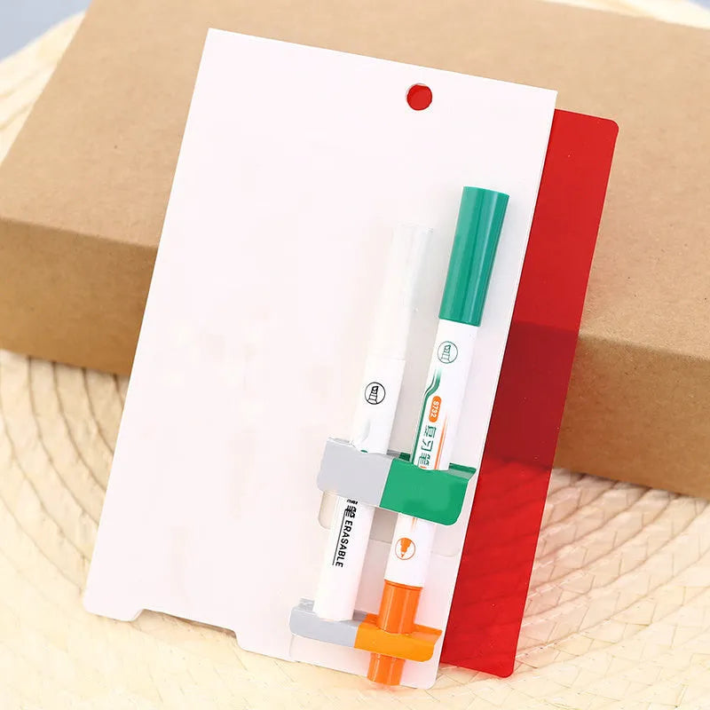Green erasable highlighter pen set with built-in eraser on card packaging