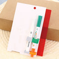 Green erasable highlighter pen set with built-in eraser on card packaging