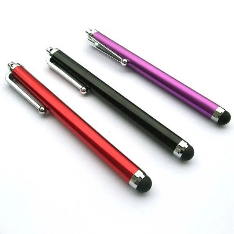 Universal capacitive touch stylus pen with aluminium barrel in multiple colour options