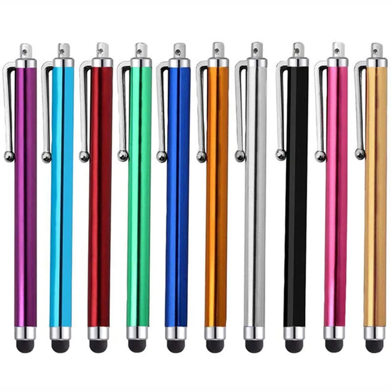 Universal capacitive touch stylus pen with aluminium barrel in multiple colour options