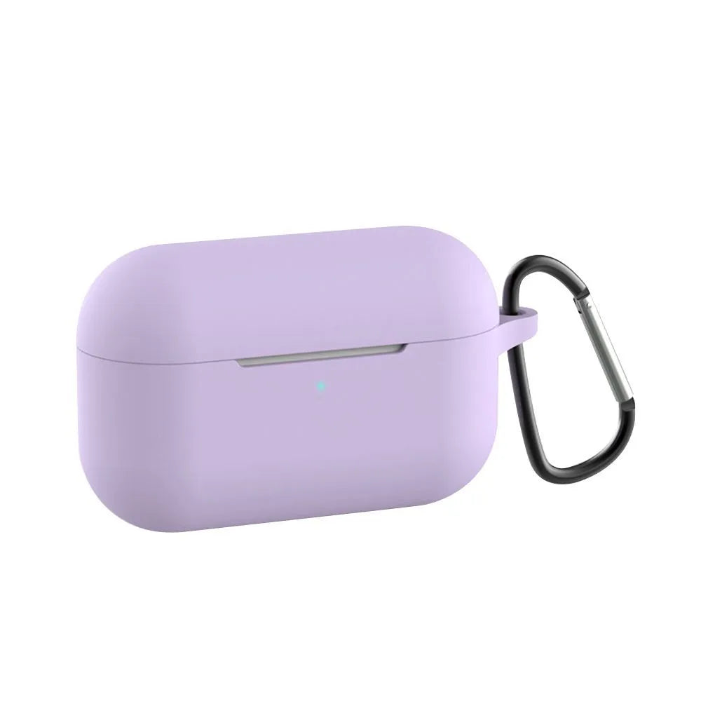 Blue silicone protective wallet case cover for Apple AirPods Pro headphones