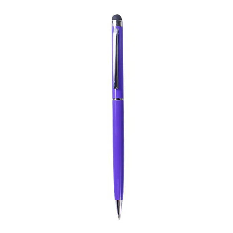 Rotating metal capacitive touch screen pen with 0.5mm fine tip in seven colour options
