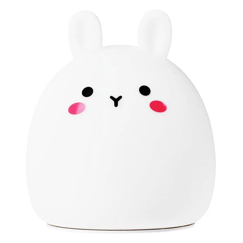 Cute rabbit-shaped silicone night light with LED illumination and USB charging port