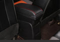 Plastic car armrest box for pure electric vehicles with USB charging and double storage in black and red colour option