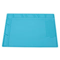 Blue silicone watch repair table mat for non-slip watchmaking and jewellery work