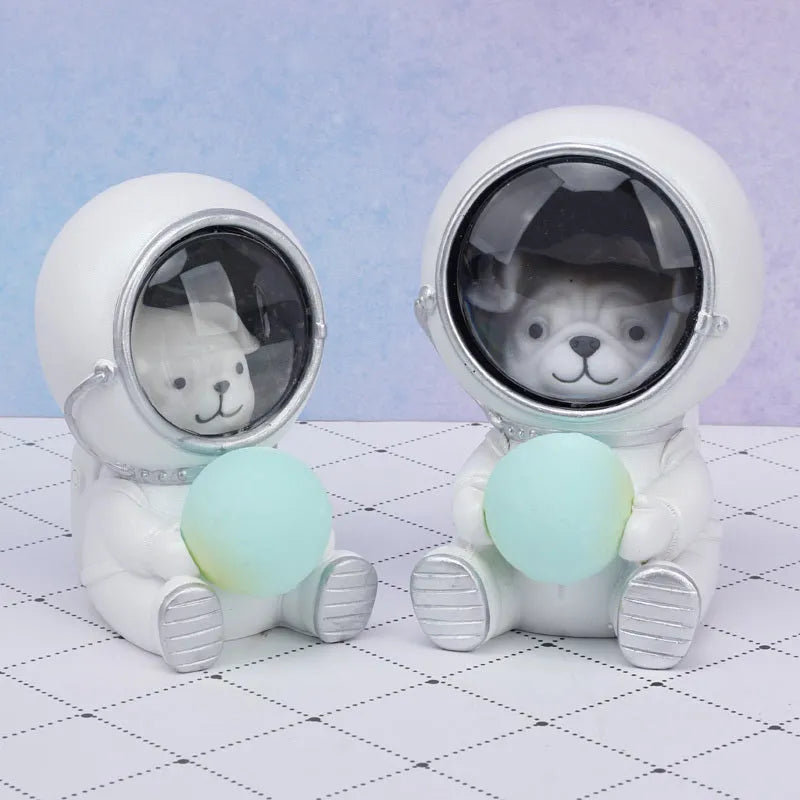 Starry sky animal atmosphere night light with resin animal sculpture and LED illumination