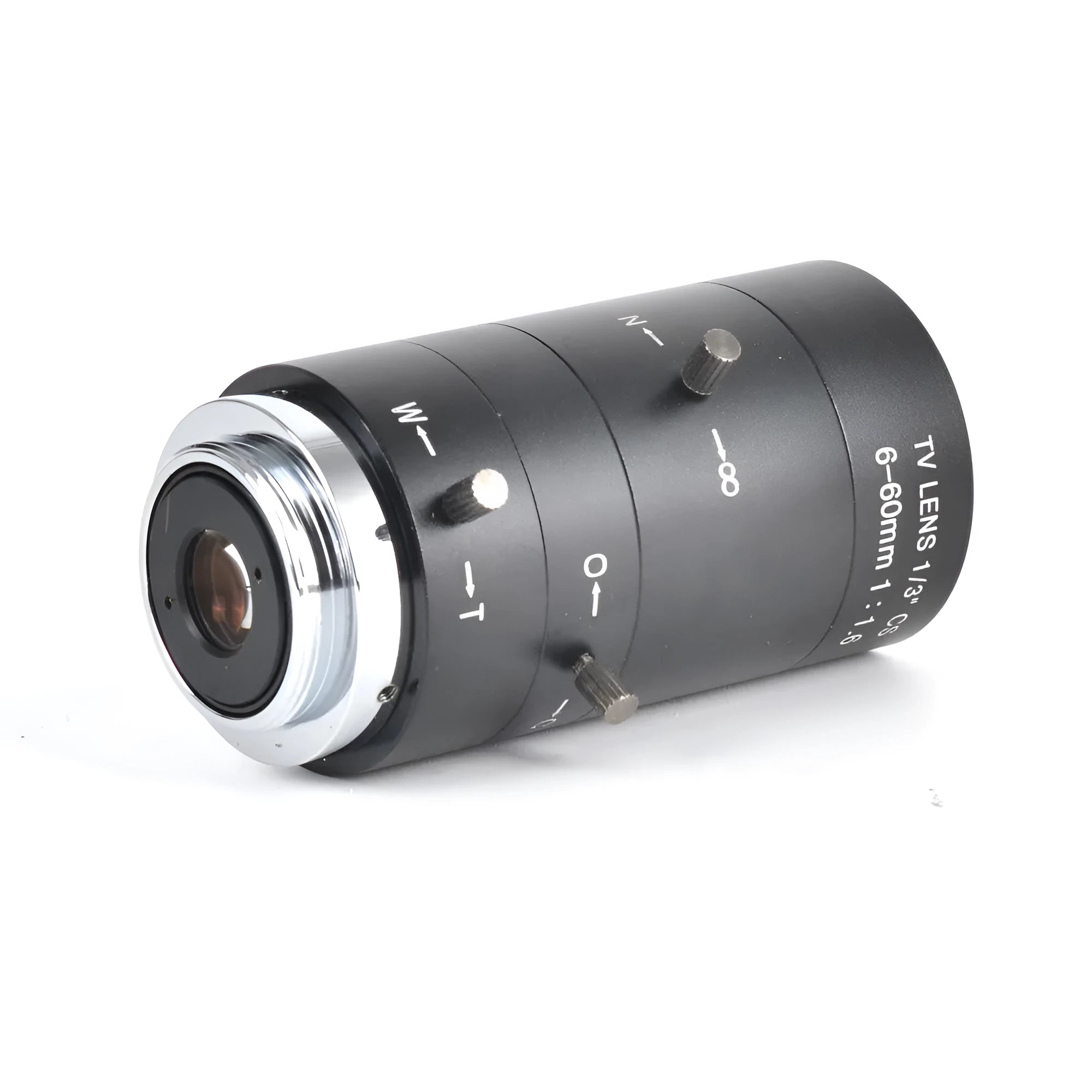 Black manual aperture CS mount security camera lens with 6-60mm focal length