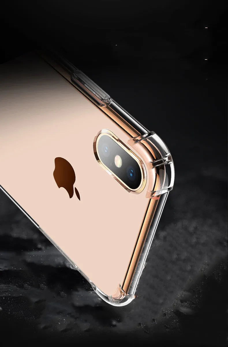 Transparent white TPU silicone iPhone case showing phone compatibility from iPhone 5 to iPhone 13 Pro Max