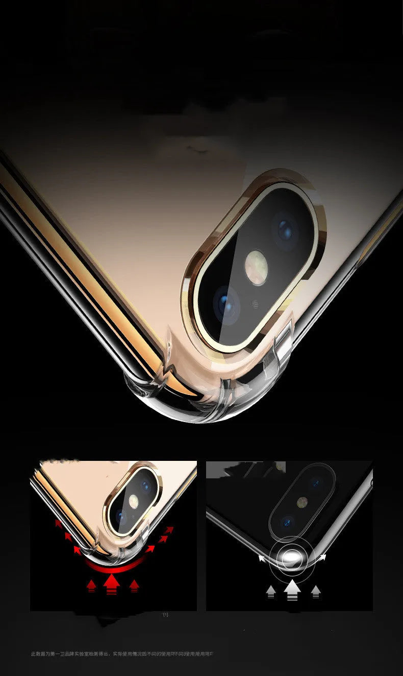Transparent white TPU silicone iPhone case showing phone compatibility from iPhone 5 to iPhone 13 Pro Max