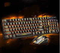 Limei GTX300 white backlit gaming keyboard and mouse set on a desktop.