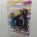 T3 mini condenser wired karaoke microphone with 3.5mm jack in blue, gold, red, and silver colour options.