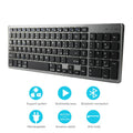 Universal Bluetooth keyboard with 104 keys in slim white design for iPad tablets and mobile phones