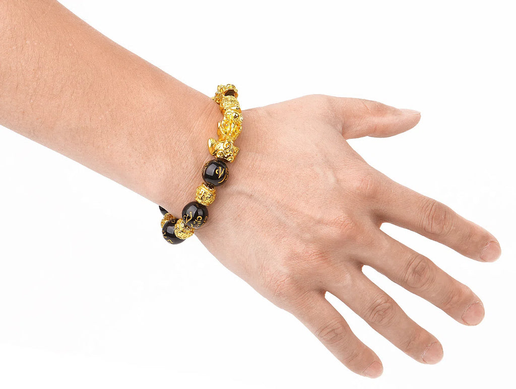 Retro six-character mantra beads bracelet, 10mm alloy electroplated couple style with animal and zodiac modelling