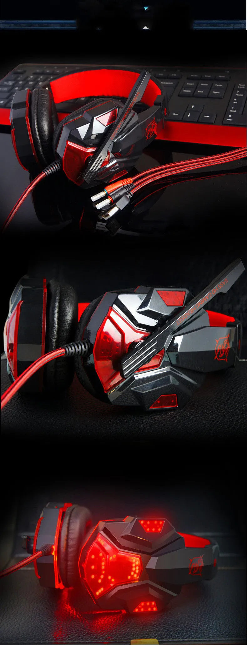PC780 gaming headset with microphone in black blue colour option