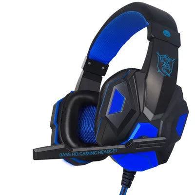 PC780 gaming headset with microphone in black blue colour option
