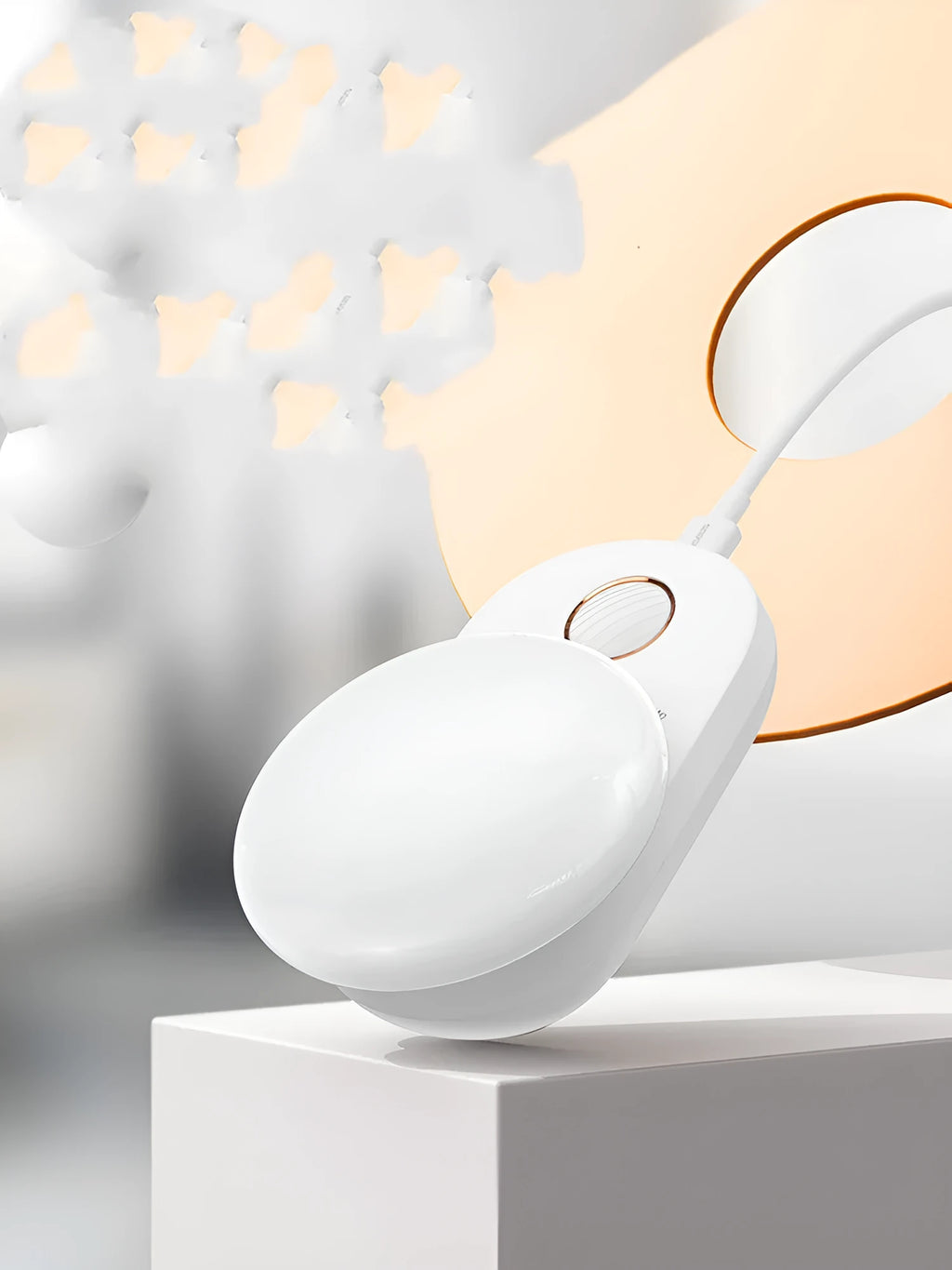 White Baseus Sunshine Series Full Moon rechargeable sensor bedside night light.