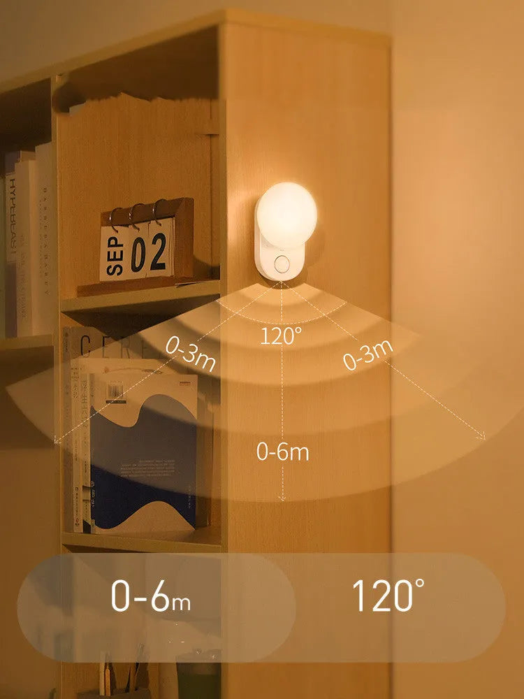 White Baseus Sunshine Series Full Moon rechargeable sensor bedside night light.