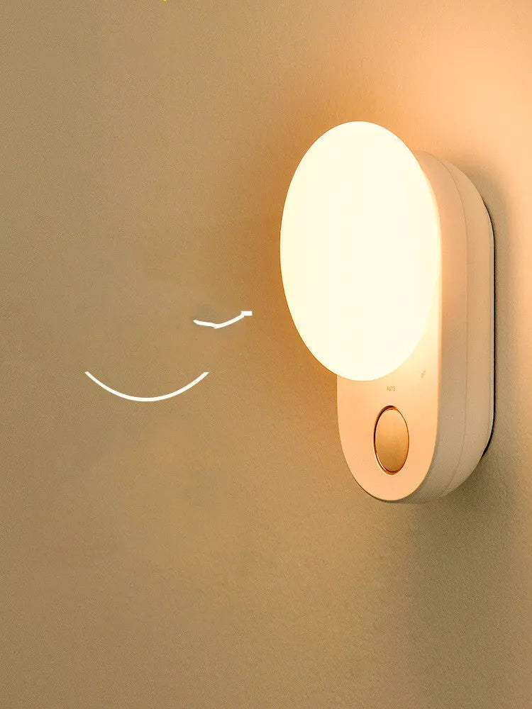 White Baseus Sunshine Series Full Moon rechargeable sensor bedside night light.