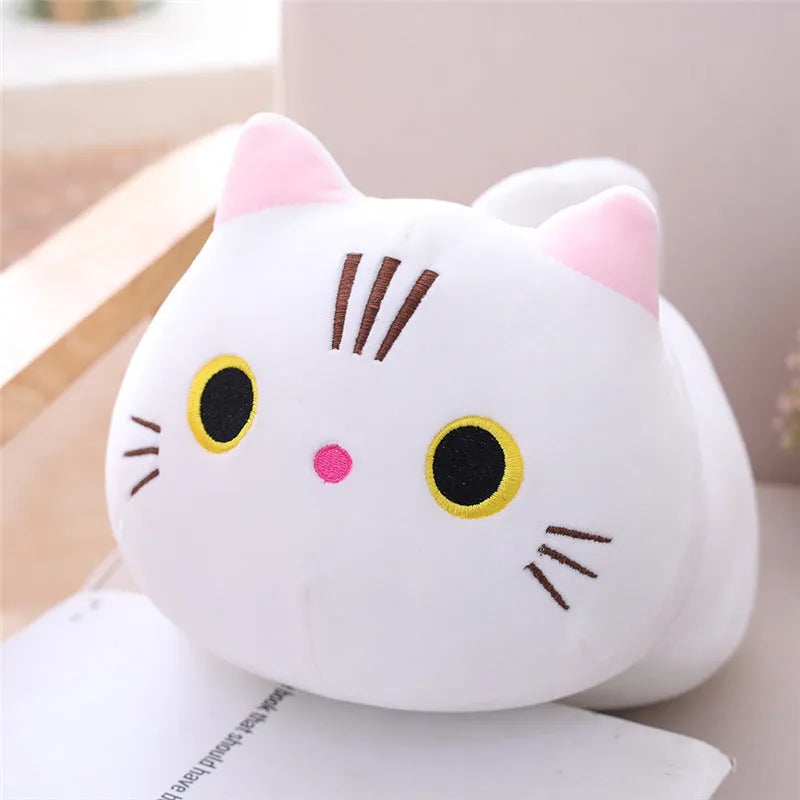 Large soft cartoon cat plush toy stuffed doll in multiple colours and sizes