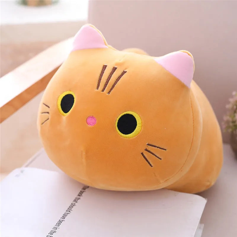 Large soft cartoon cat plush toy stuffed doll in multiple colours and sizes