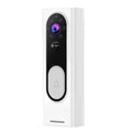 Wireless 1080P video doorbell in black with voice intercom and night vision for outdoor wall mounting