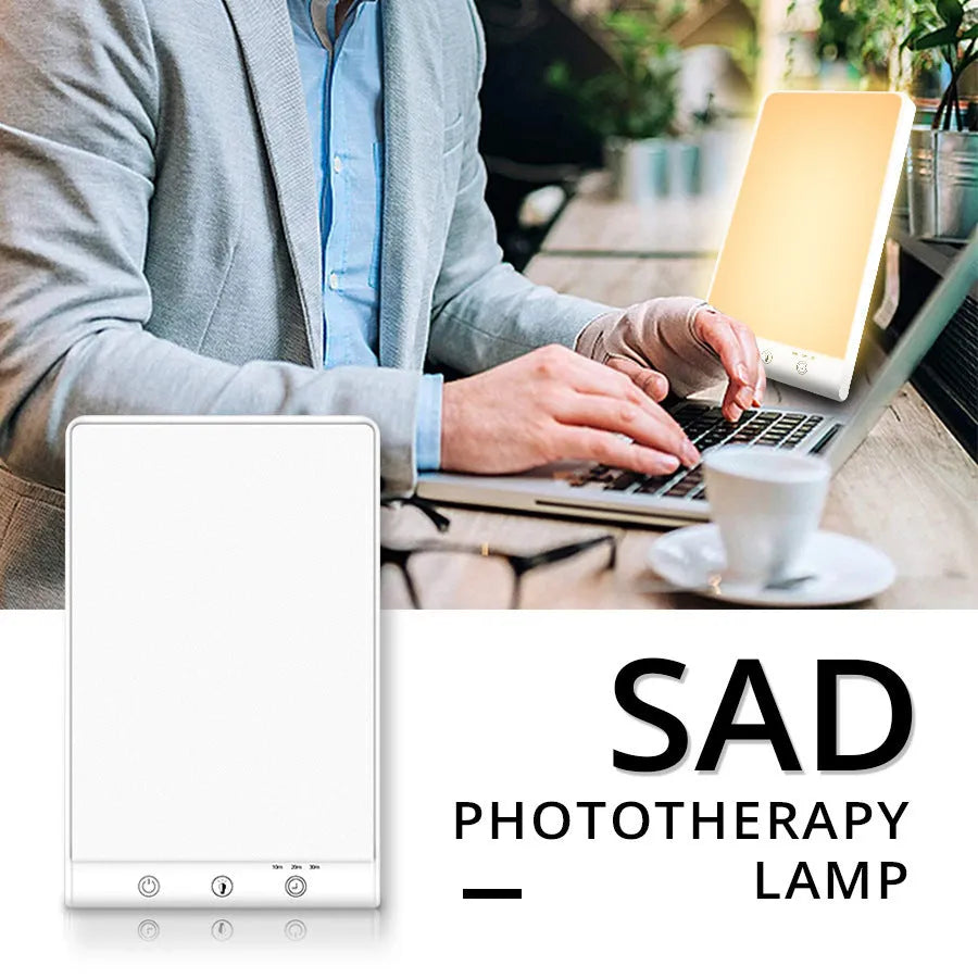 Modern bionic solar emotional lamp with touch controls and USB interface for light therapy applications