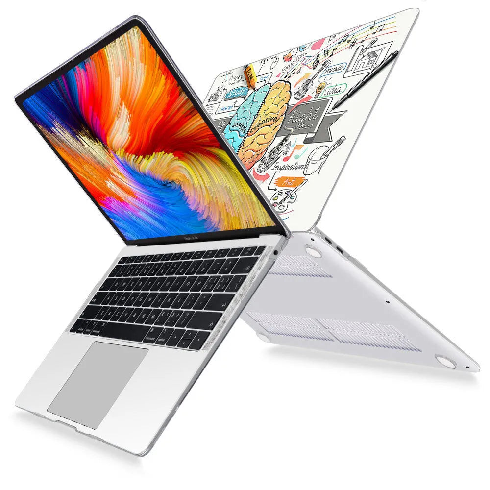 Notebook computer protection case for MacBook Air and Pro in white hard plastic shell