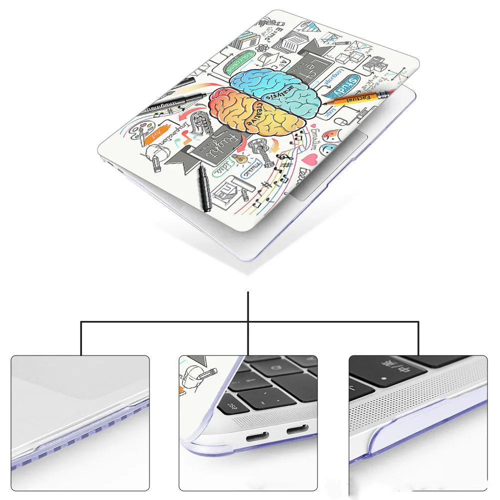 Notebook computer protection case for MacBook Air and Pro in white hard plastic shell